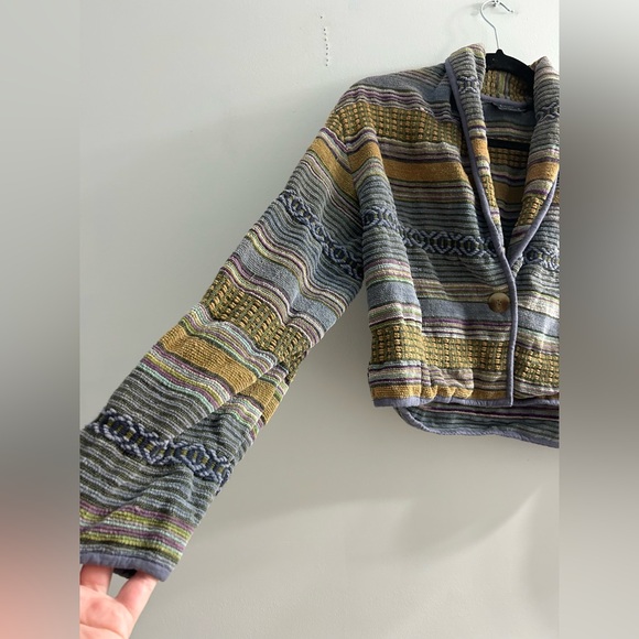 Beautiful vintage tapestry cropped jacket made in India 100% cotton - Picture 7 of 8